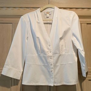 Talbots White Blouse Size 12